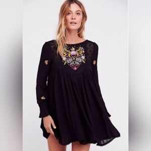 ❤️ FREE PEOPLE MOHAVE EMBROIDERED MINI DRESS - BLACK, SMALL